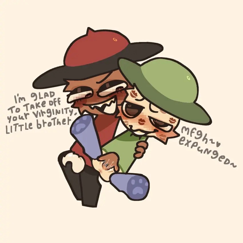 Image brown_eyes,simple_background,penis,hat,intersex,biting_lip,biting_own_lip,interracial,spread_legs,lipstick_mark,looking_at_partner,looking_pleasured,sharp_teeth,dialogue,paws,looking_at_another,fingering,incest,heart,partially_clothed,cuntboy,toony,simple_shading,naughty_face,anthro_on_anthro,pawpads,white_penis,friday_night_funkin,penis_out,tentacle_penis,blank_background,dave_and_bambi_mod,expunged_(rapparep),unfairness_expunged,white_tongue,bandu_(lancey)
