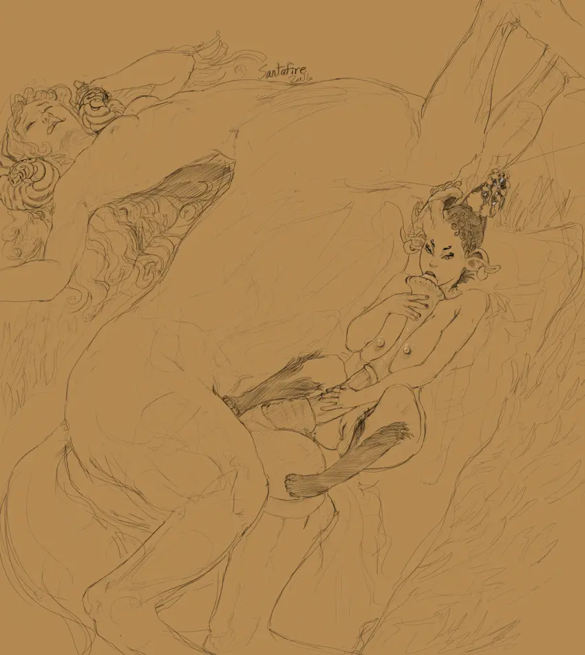 Image 1girls,breasts,female,large_breasts,nipples,nude,oral,penis,on_back,sex,1futa,duo,erection,futa_on_female,futanari,humanoid,intersex,areolae,horns,huge_cock,size_difference,monster_girl,paizuri,on_side,monochrome,paws,sketch,titjob,arched_back,horsecock,titfuck,animal_genitalia_on_humanoid,horsecock_on_humanoid,taur,tauric_creature,lying_down,centaur,santafire