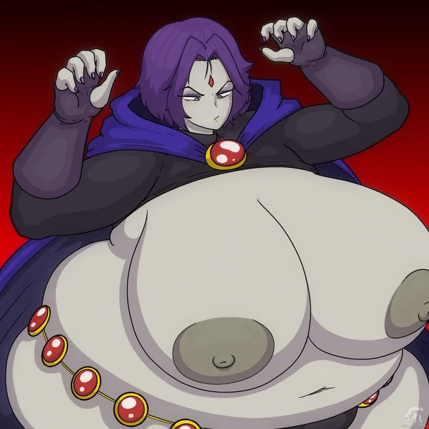 Image 1girls,breasts,exposed_breasts,female,female_only,large_breasts,nipples,ass,female_focus,thick_thighs,thighs,wide_hips,areolae,hips,belly,hyper_breasts,purple_eyes,looking_down,purple_hair,stomach,belt,dc,dc_comics,large_ass,fat,overweight,overweight_female,hyper,obese,wardrobe_malfunction,teen_titans,weight_gain,raven_(dc),rachel_roth,cleverfoxman,horizontal_navel