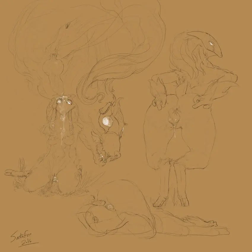 Image female,penis,anal,vaginal_penetration,monochrome,sketch,disembodied_penis,league_of_legends,canine_penis,knot,kindred,lamb_(league_of_legends),knotting,knotted,wolf_(league_of_legends),santafire