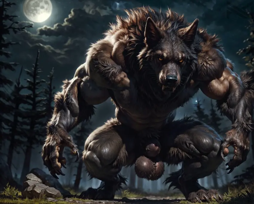 Image hi_res,nipples,solo,male,nude,penis,humanoid,muscular,muscular_male,ai_generated,shaded,balls,anthro,monster,animal_humanoid,outdoors,night,big_balls,realistic,canid,canine,canis,fur,genitals,mammal,wolf,claws,pecs,black_body,fangs,frown,detailed,angry,angry_expression,outside,tree,colorful,abs,forest,mammal_humanoid,animal_genitalia,animal_penis,canine_genitalia,canine_penis,fluffy,plant,sheath,tuft,hybrid,were,werecanid,werecanine,werewolf,detailed_background,light,black_fur,lighting,detailed_fur,soft_shading,fully_sheathed,big_sheath,notte_(artist)