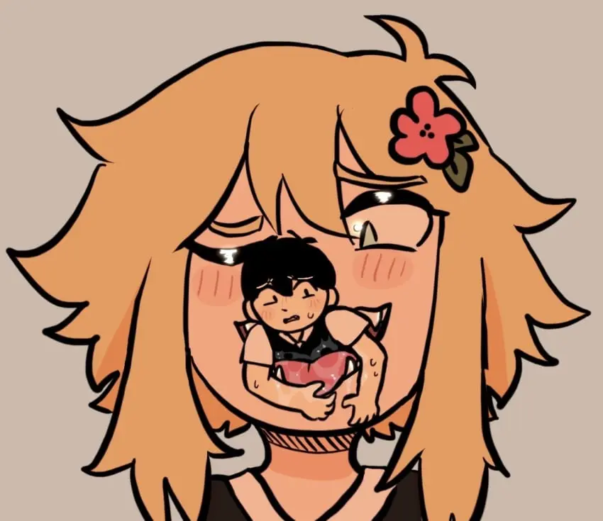 Image open_mouth,male,tongue_out,tongue,femboy,male/male,male_only,teeth,teeth_showing,gay,girly,basil_(omori),omori,sunny_(omori),twink,macro,micro,vore,giant,giant_femboy,imminent_vore,hungry,pre_vore,bagel,thebugdoesbite