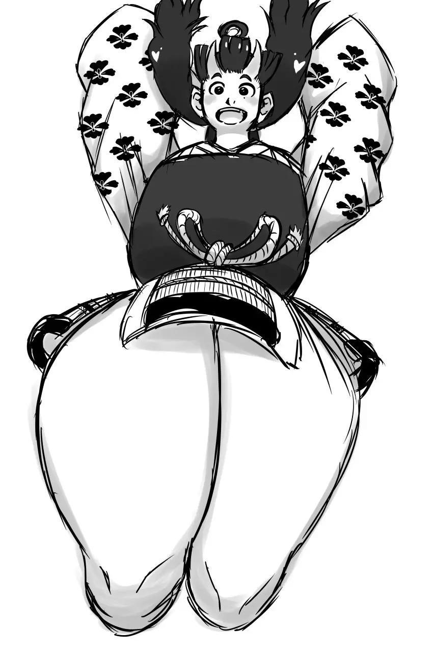 Image thick_thighs,wide_hips,wide_thighs,sketch,thunder_thighs,dungeon_meshi,massive_thighs,knees,inutade_(delicious_in_dungeon),bulaiga