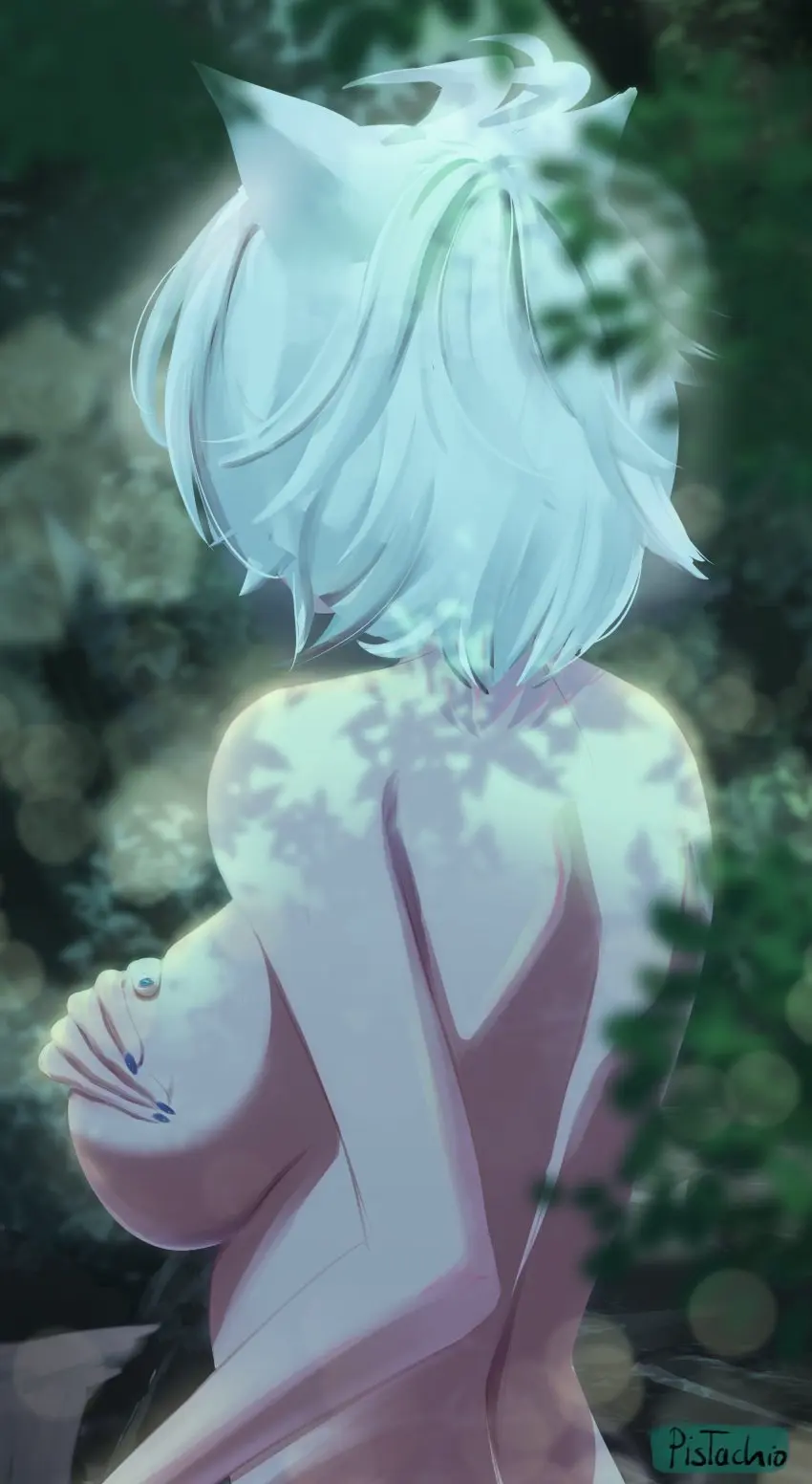 Image big_breasts,breasts,female,white_hair,sideboob,tagme,xenoblade_(series),back_view,backboob,xenoblade_chronicles_3,na'el_(xenoblade),pistachio_yes