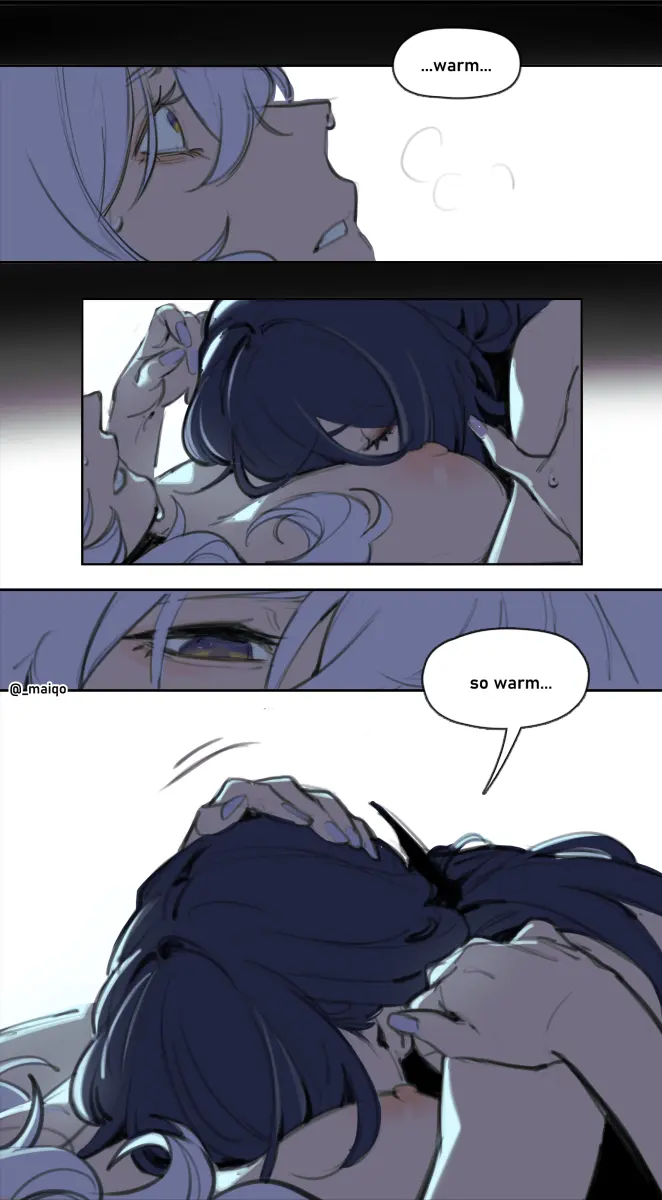 Image breasts,female,highres,large_breasts,long_hair,nipples,very_long_hair,2girls,multiple_girls,yellow_eyes,hair_over_one_eye,bare_shoulders,purple_eyes,purple_hair,comic,yuri,honkai:_star_rail,close-up,acheron_(honkai:_star_rail),black_swan_(honkai:_star_rail),maiqo