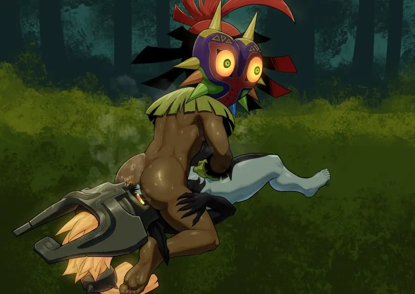 Image 1girls,female,1boy,male,femboy,male_focus,the_legend_of_zelda,rimming,midna,twilight_princess,monster_femboy,majora's_mask,kokobiel,skull_kid