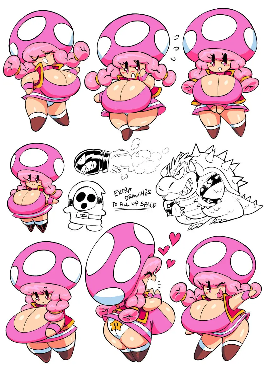 Image big_breasts,breasts,clothed,female,no_bra,panties,big_ass,huge_ass,cleavage,hair,huge_breasts,pink_hair,mario_(series),nintendo,cute,twintails,:d,chubby,chubby_female,shortstack,2024,backboob,boob_window,bowser,png,underass,mob_face,sideass,toadette,shy_guy,sketches,theguywhodrawsalot,bullet_bill