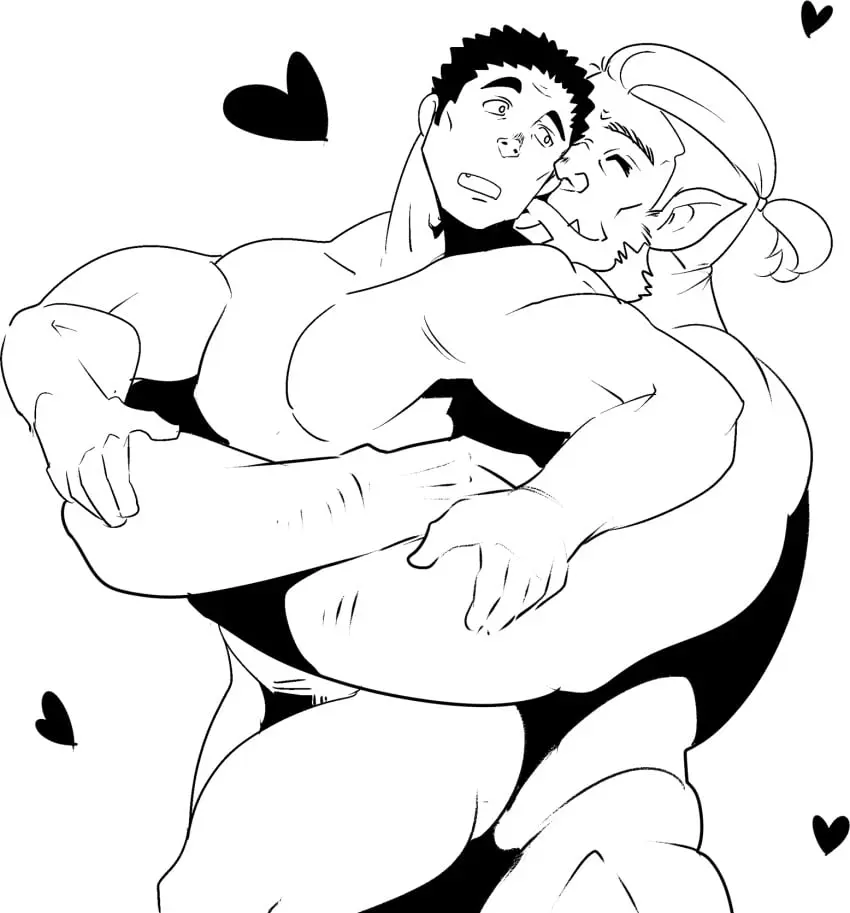 Image hi_res,human,black_hair,male,nude,duo,humanoid,ponytail,muscular,muscular_male,male/male,yaoi,teeth,hair,size_difference,bara,romantic,romantic_couple,mammal,pecs,fangs,heart,big_dom_small_sub,dominant,carrying_partner,interspecies,smaller_male,abs,big_muscles,humanoid_pointy_ears,larger_male,orc,orc_male,carrying_another,hug,human_on_humanoid,holding_partner,smaller_human,muscular_human,intimate,muscular_humanoid,larger_humanoid,guppo