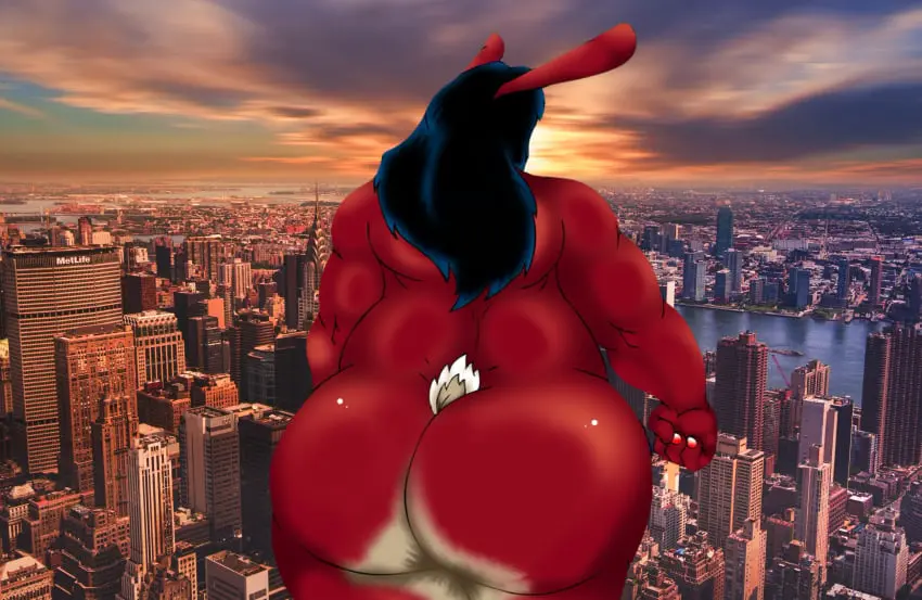 Image red_eyes,black_hair,huge_ass,rabbit_ears,giantess,ssbbw,amazon,macro,bbw,city,furaffinity,rabbit_tail,fists_clenched,rabbit_humanoid,photoshop,backside,furaffinity_username,50percentgrey,brunhilde,sb127