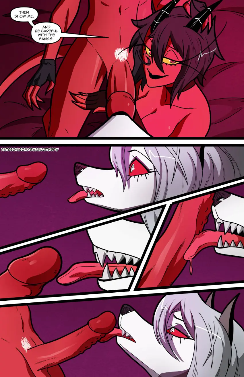 Image breasts,clothing,female,hi_res,shirt,smile,black_hair,gloves,licking,male,navel,nude,oral,penis,tongue_out,head_out_of_frame,tongue,sex,erection,humanoid,humanoid_penis,teeth,hair,male/female,anthro,text,mythology,demon,husband_and_wife,married_couple,comic,bedroom,bodily_fluids,canid,canine,fur,genitals,grey_body,grey_fur,mammal,multicolored_body,multicolored_fur,two_tone_body,two_tone_fur,dialogue,claws,horn,looking_at_another,foreskin,uncircumcised,english_text,5_fingers,black_nose,red_skin,2024,white_body,fingerless_gloves,fingers,humanoid_genitalia,penile,furniture,mythological_canine,mythological_creature,canid_demon,hellhound,helluva_boss,loona_(helluva_boss),topwear,handwear,white_fur,group,penis_lick,trio,pubes,silver_hair,red_body,url,white_eyes,humanoid_on_anthro,nude_humanoid,red_sclera,imp,moxxie_(helluva_boss),millie_(helluva_boss),swain_(artist)