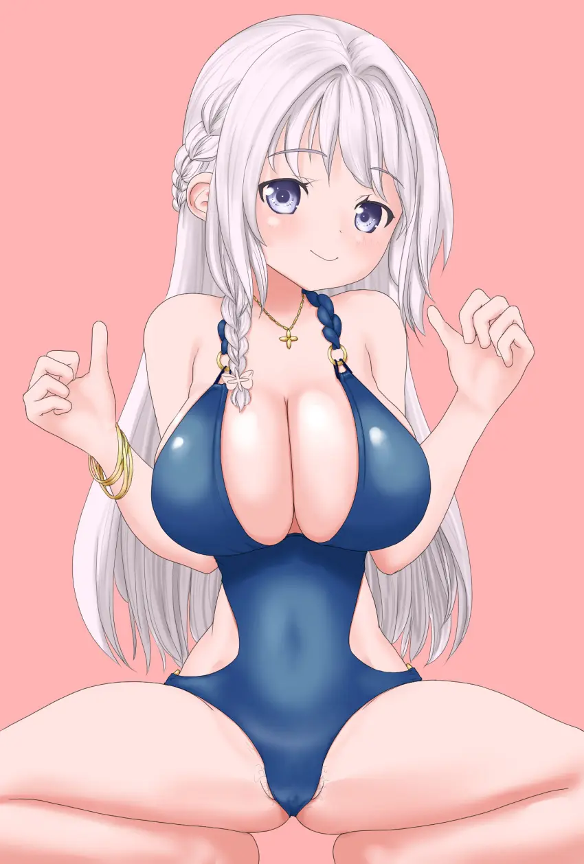 Image 1girls,big_breasts,breasts,female,female_only,grey_hair,human,human_only,looking_at_viewer,simple_background,smile,solo,white_hair,blue_eyes,female_focus,white_skin,ponytail,smiling,smiling_at_viewer,solo_female,solo_focus,mahou_shoujo_madoka_magica,puella_magi_madoka_magica,swimsuit,braid,2024,swimwear,silver_hair,braided_hair,pink_background,magical_girl,magia_record:_mahou_shoujo_madoka_magica_gaiden,strayed_raven,yakumo_mitama