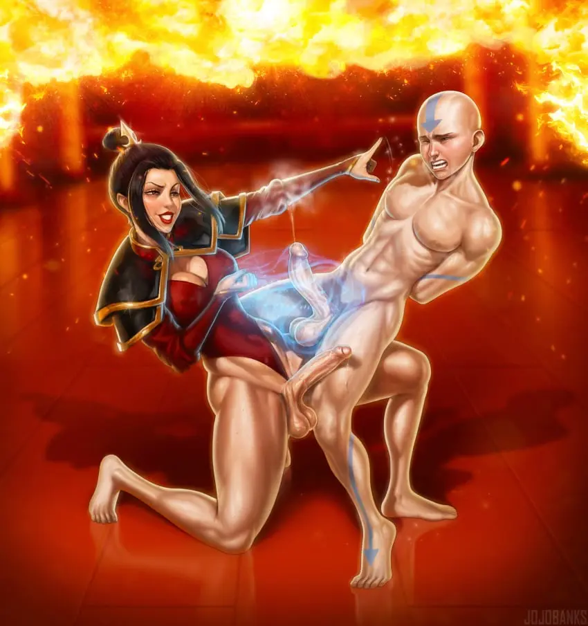 Image big_breasts,breasts,clothed,clothing,female,human,light_skin,smile,standing,1boy,male,penis,big_penis,huge_ass,1futa,erection,futanari,intersex,kneeling,light-skinned_futa,muscular,balls,light-skinned_male,dickgirl,partially_clothed,futa_on_male,femdom,fire,bald,clothed_female_nude_male,bound,avatar_legends,avatar_the_last_airbender,azula,fire_nation,muscular_futa,cock_and_ball_torture,the_avatar,aang,air_nomad,airbender_tattoo,jojobanks,nipple_flick