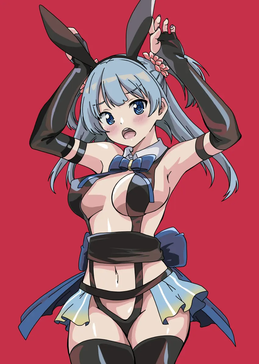Image female,female_only,human,human_only,looking_at_viewer,smile,solo,blue_eyes,blue_hair,female_focus,smiling,smiling_at_viewer,solo_female,solo_focus,mahou_shoujo_madoka_magica,puella_magi_madoka_magica,bunny_ears,bunny_girl,young,bunny_tail,bunnysuit,magia_record:_mahou_shoujo_madoka_magica_gaiden,minami_rena