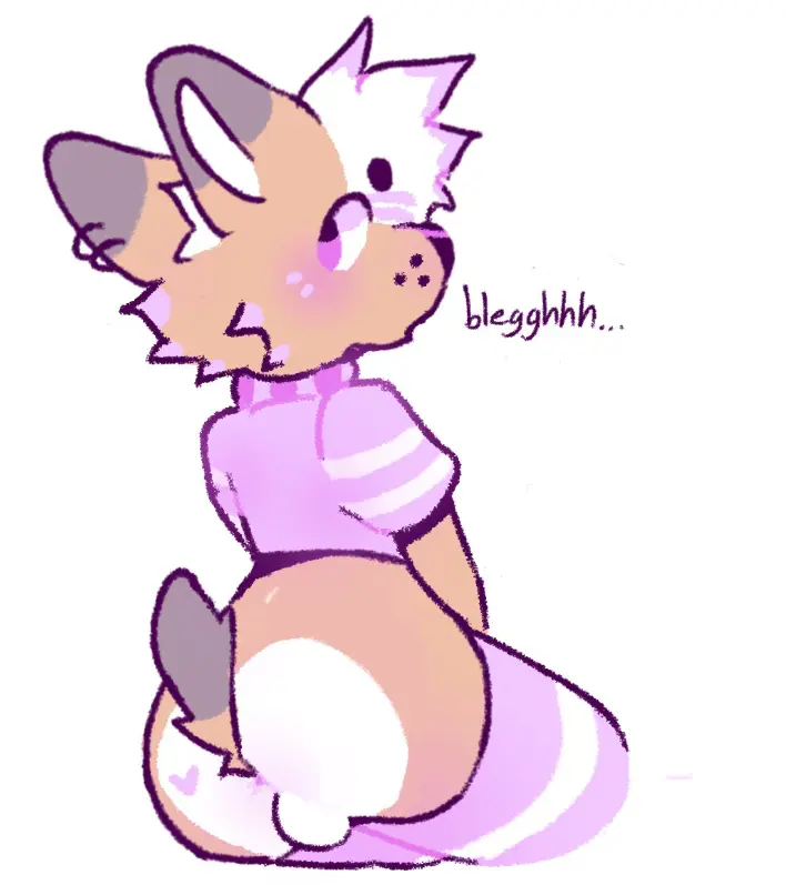 Image clothing,solo,male,nude,male/male,anthro,collar,canid,canine,canis,domestic_dog,fur,mammal,legwear,thigh_highs,pink_body,pink_fur,herding_dog,pastoral_dog,welsh_corgi,hole_(anatomy),korgs,oapakorgs