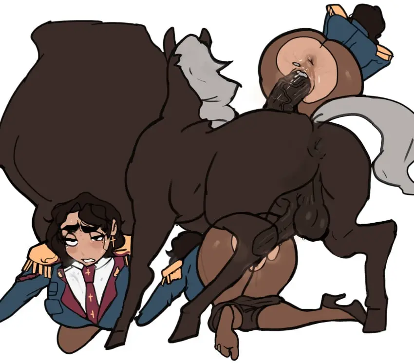 Image 1girls,female,male,penis,pussy,earring,balls,veiny_penis,cum_in_pussy,cum_inside,anus,pussy_juice,testicles,brown_hair,looking_pleasured,high_heels,military_uniform,1animal,horsecock,equine_genitalia,equine,horse,zoophilia,equine_penis,horse_penis,ripped_clothing,female_on_feral,feral_dominating_human,dominant_feral,ripped_pantyhose,dolecat,feral_domination,maya_(dolecat)