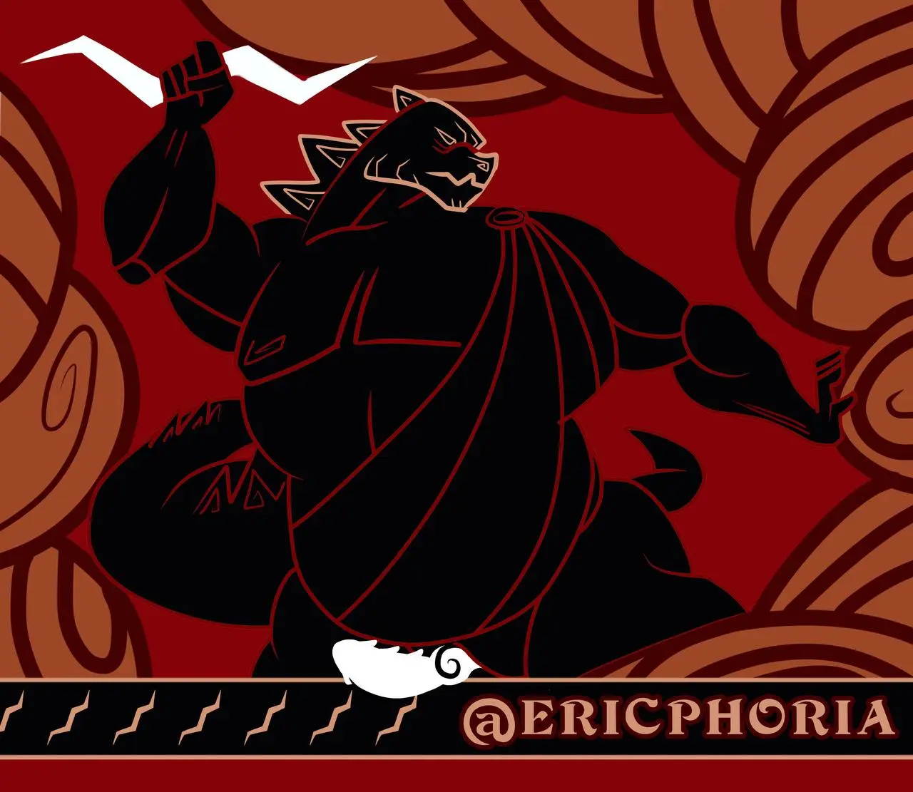 Image clothing,solo,male,penis,tail,male_only,anthro,cloud,slightly_chubby,genitals,animal_genitalia,knot,meme,genital_slit,godzilla_(series),kaiju,robe,robe_only,godzilla,toho,hercules_(disney),lightning_bolt,zeuszilla,hercules_(1997),ericphoria,power