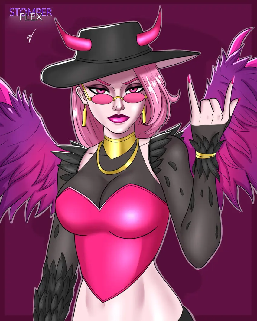 Image breasts,female,large_breasts,fortnite,fortnite:_battle_royale,sunglasses,looking_over_eyewear,looking_over_glasses,looking_over_sunglasses,tinted_eyewear,harpy_haze_(fortnite),pink-tinted_eyewear