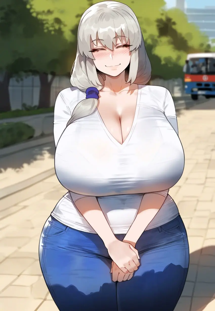 Image 1girls,breasts,female,female_only,grey_hair,hi_res,light-skinned_female,light_skin,long_hair,blue_eyes,thick_thighs,thighs,milf,wide_hips,hips,ai_generated,huge_breasts,stable_diffusion,mature_female,mother,high_resolution,mommy,uzaki-chan_wa_asobitai!,thiccwithaq_(ai_style),uzaki_tsuki,artstyle_imitation,floox