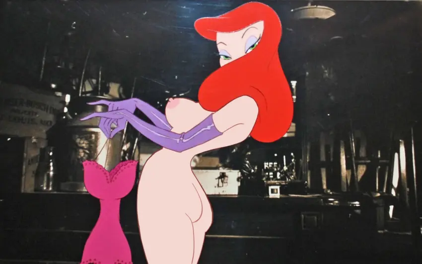 Image female,female_only,nipples,nude,boobs,female_focus,eyelashes,nude_female,2d,green_eyes,dress,2d_(artwork),edit,edited,2d_artwork,ginger_hair,butt,screencap,screenshot,jessica_rabbit,who_framed_roger_rabbit,eye_shadow,screenshot_edit,edited_official_artwork