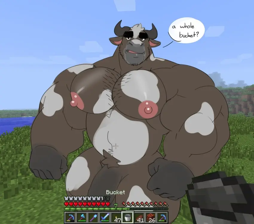Image hi_res,nipples,solo,male,penis,muscular,male_only,yaoi,anthro,absurd_res,minecraft,bara,genitals,mammal,muscular_anthro,solo_male,bovid,bovine,nude_anthro,muscle_tone,cattle,cow,dumbandgreen,cow_(minecraft)