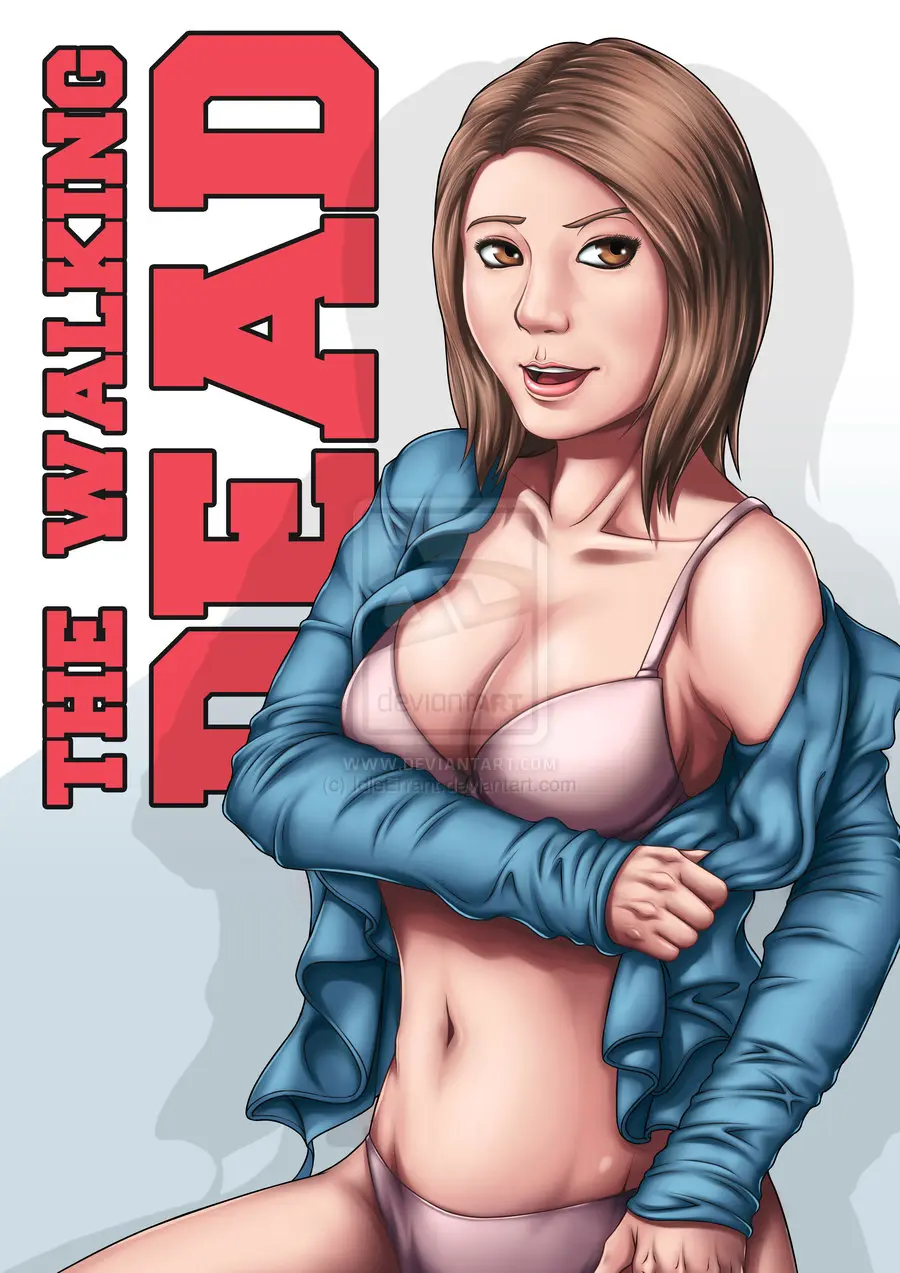 Image brown_eyes,female,light-skinned_female,light_skin,navel,bra,panties,thighs,belly_button,looking_away,text,brown_hair,english_text,partially_clothed,looking_up,blue_sweater,the_walking_dead,the_walking_dead_game,carley,idleerrant