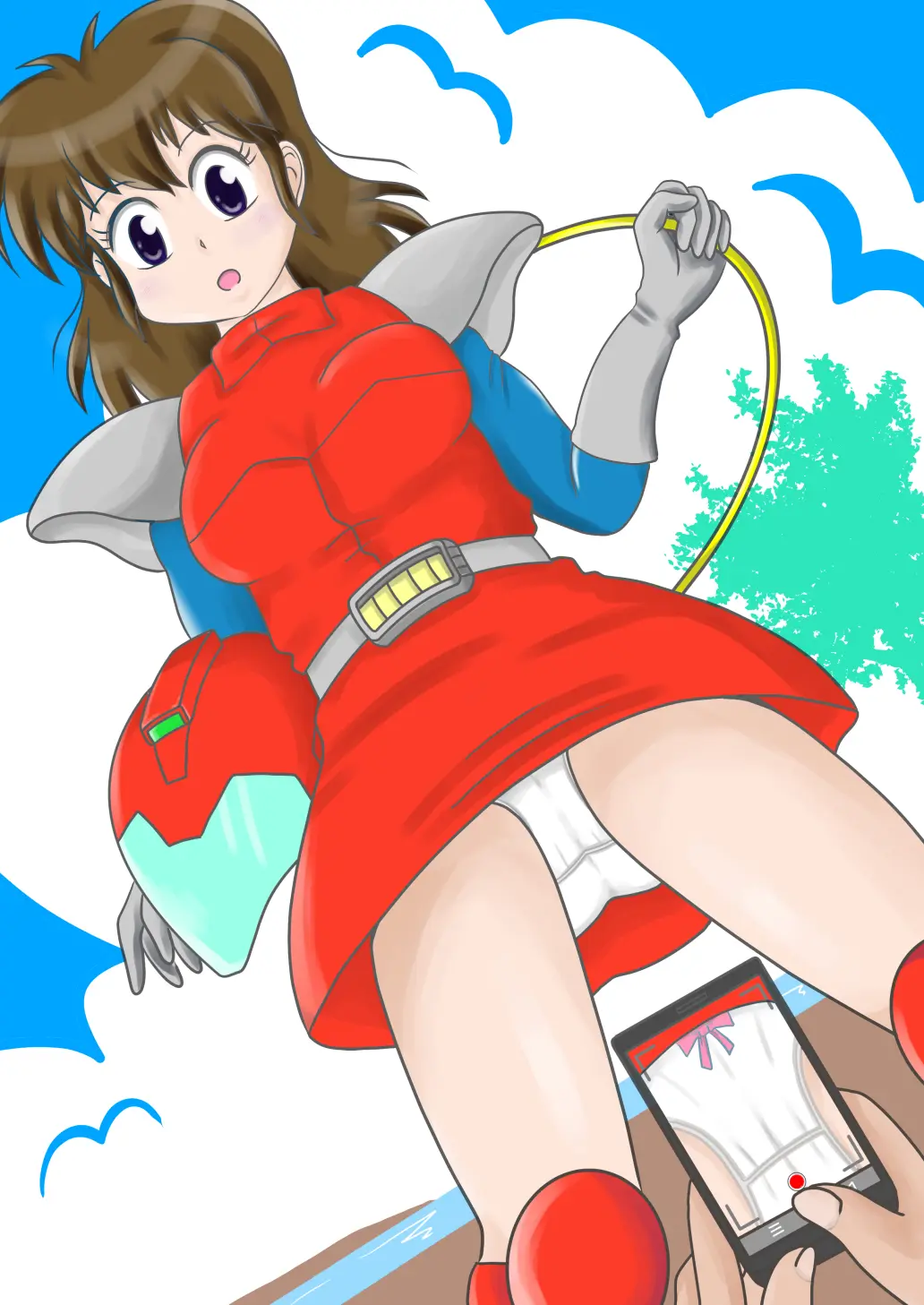 Image panties,tagme,white_panties,upskirt,pervert,taking_picture,pantyshot,kanda_momo,ramu_naka,wonder_momo