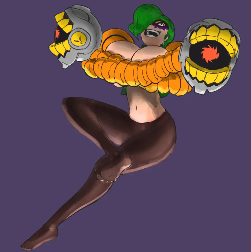 Image 1girls,big_breasts,breasts,female,cleavage,topless,covering_breasts,arms_(game),dr._coyle,necrolepsy