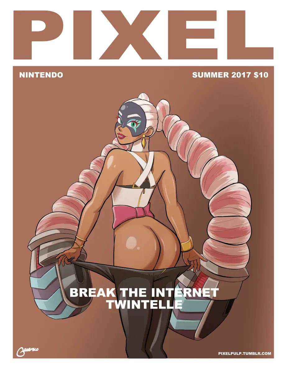 Image 1girls,female,ass,big_ass,dark-skinned_female,flashing,pants_pull,arms_(game),twintelle,break_the_internet,letitmelo