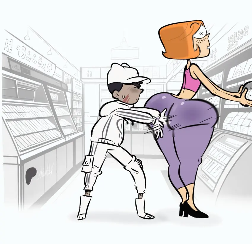 Image 1girls,female,white_background,1boy,male,red_hair,ass,big_ass,big_butt,milf,tagme,public,high_heels,animated,2024,butt,cartoon_network,spanking,funny,humor,spanking_butt,smacking_ass,spanking_ass,spank,debbie_turnbull,robotboy,comedy,gl33zy,smacking_butt