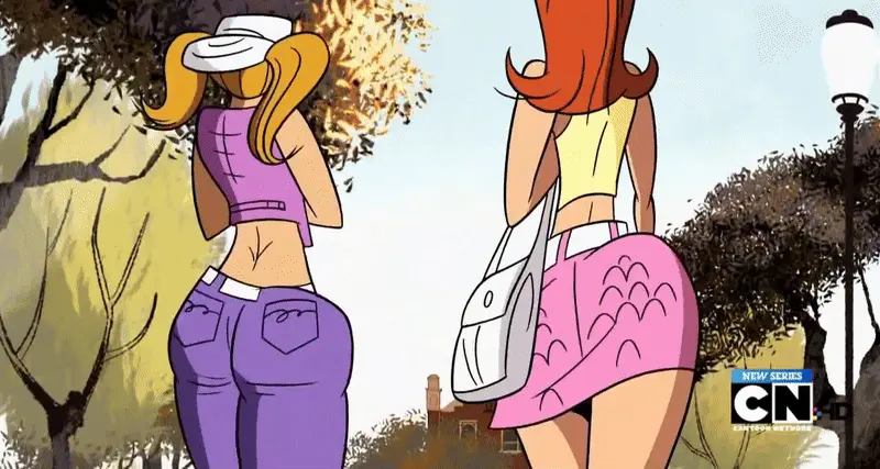 Image female,2girls,ass,skirt,animated,ass_focus,gif,butt,walking,jeans,adult_swim,toonami,cartoon_network,official_art,school_girl,amber_(sym-bionic_titan),sym-bionic_titan,tiffany_(sym-bionic_titan)