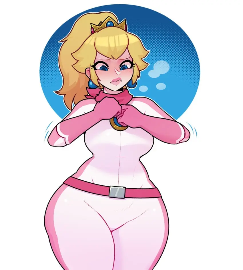 Image 1girls,big_breasts,breasts,clothed,clothing,female,large_breasts,long_hair,white_background,blue_eyes,thick_thighs,ponytail,wide_hips,blonde_hair,mario_(series),wide_thighs,bodysuit,princess_peach,mario_kart,dabble,motorcycle_suit