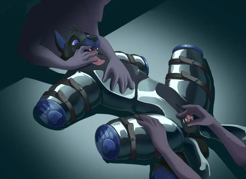 Image clothing,hi_res,nipples,open_mouth,simple_background,blue_eyes,male,penis,tail,tongue_out,lying,on_back,tongue,high-angle_view,belly,solo_focus,straps,balls,spread_arms,anthro,spread_legs,spreading,on_table,finger_in_mouth,saliva,ambiguous_gender,bodily_fluids,canid,canine,canis,fur,genitals,mammal,wolf,latex,latex_clothing,latex_skinsuit,skinsuit,tight_clothing,black_body,chastity_cage,submissive_male,submissive,5_fingers,black_nose,bondage,glistening,teasing,fingers,furniture,markings,table,dipstick_tail,tail_markings,group,trio,chains,bondage_gear,gag,gagged,restraints,black_fur,glistening_clothing,zipper,hand_on_leg,questionable_consent,petplay,bitchsuit,restrained_arms,restrained_legs,black_ears,chastity_device,hand_on_penis,faceless_character,three-quarter_view,roleplay,ambiguous_species,footprint,pawprint,male/ambiguous,armbinder,legbinder,nipple_clamp,hand_on_chest,blue_ears,ring_gag,crazydonkey,metal_chastity_cage,slim_male,worried_look,binder_(restraint),black_belly,piddlefours,blue_tail_tip,nipple_clamp_pull,nub_chastity_cage