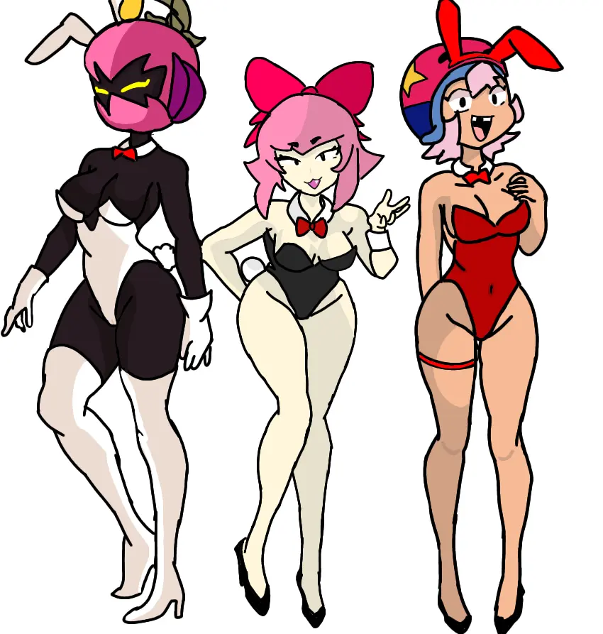 Image high_heels,brawl_stars,melodie_(brawl_stars),lily_(brawl_stars),bonnie_(brawl_stars),missing_tooth