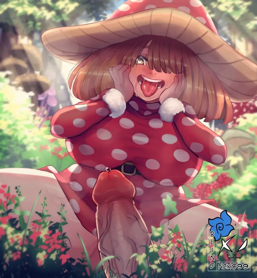 Image 1girls,blush,brown_eyes,female,female_only,human,looking_at_viewer,solo,pussy,tongue,solo_female,spread_legs,my_hero_academia,brown_hair,dress_lift,no_panties,female_human,superheroine,mushroom,innie_pussy,superhero_costume,hero_outfit_(mha),komori_kinoko,blindneko99,correct_artstyle