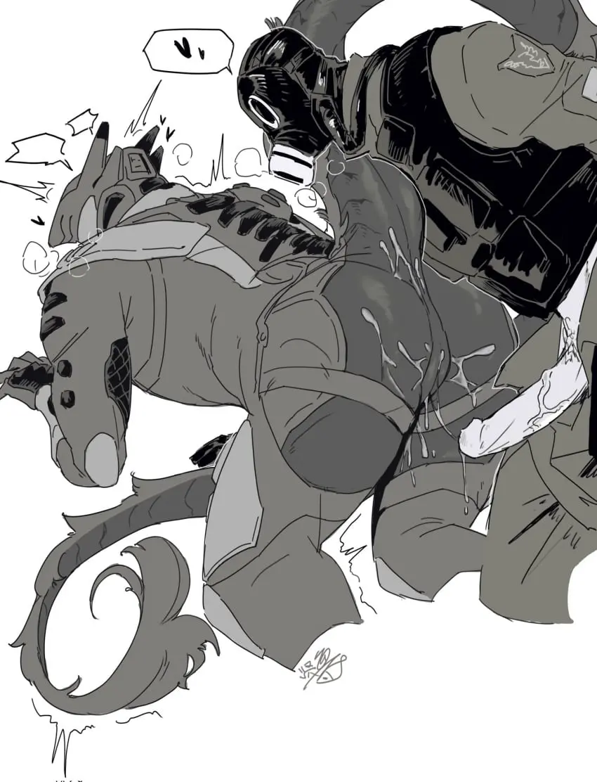 Image male,penis,big_penis,2boys,anal,yaoi,heavy_breathing,gay,trembling,heart,interspecies,scalie,dragon,shaking,gas_mask,rainbow_six_siege,clx147258,lesion_(rainbow_six),smoke_(rainbow_six)