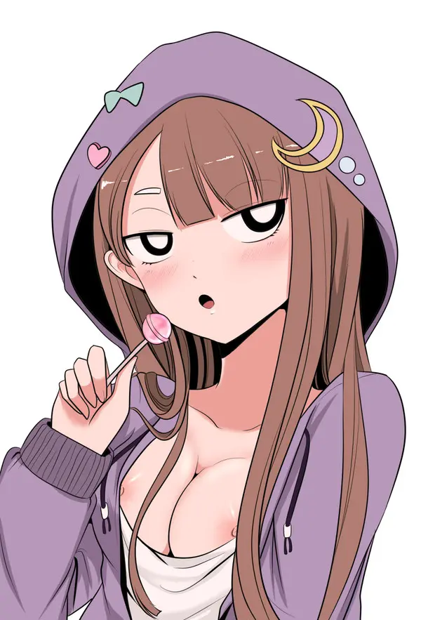 Image female,light_skin,looking_at_viewer,red_hair,visible_nipples,lollipop,what_happens_inside_the_dungeon,yuuki_(artist),chun-ja_(what_happens_inside_the_dungeon)
