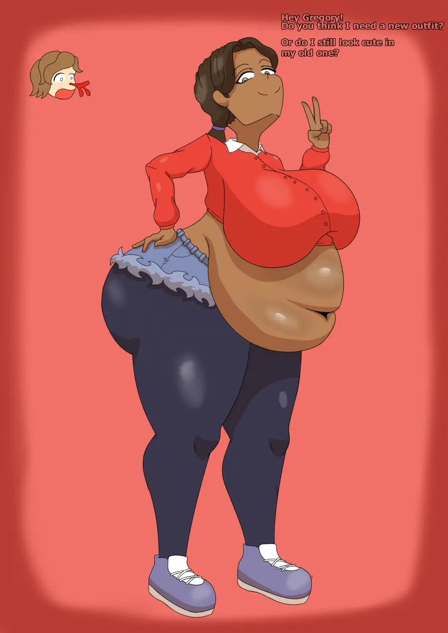 Image tagme,fat,overweight,fat_fetish,blue_shorts,five_nights_at_freddy's,jean_shorts,cassie_(fnaf)