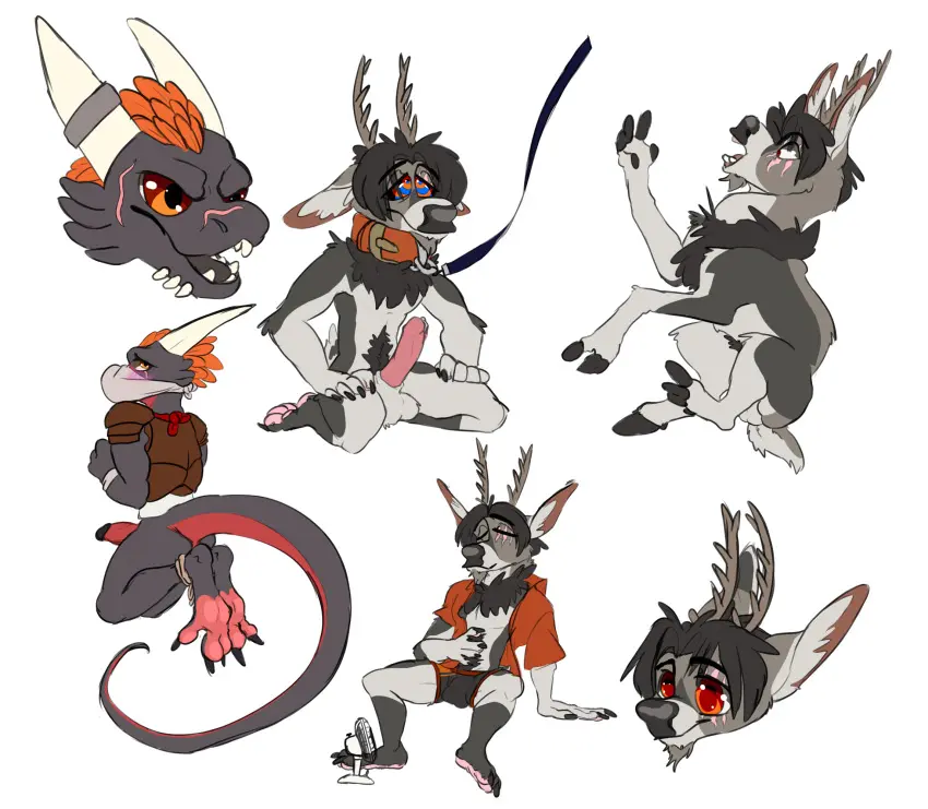 Image clothed,clothing,hi_res,open_shirt,shirt,black_hair,male,nude,penis,tail,underwear,erection,kneeling,orange_eyes,feet,male/male,jewelry,hair,feathers,anthro,collar,fur,genitals,grey_body,grey_fur,mammal,paws,horn,antlers,bottomless,black_nose,bondage,reptile,scales,scalie,sketch_page,scar,feather_hair,deer,tuft,transformation,topwear,short_tail,eye_scar,facial_scar,hypnosis,hypnotic_eyes,red_body,red_scales,foot_focus,armor,bound,kobold,open_clothing,digitigrade,collar_only,mind_control,plantigrade,pseudo_hair,open_topwear,neck_tuft,boxers_(clothing),arms_tied,scut_tail,leather,legs_tied,grey_scales,ring_(jewelry),horn_jewelry,mid_transformation,cervine,horn_ring,anthro_to_feral,feral_transformation,leather_armor,arix_crim,arix_crim_(razim),hypnosis_eyes,orange_feather_hair,ra'deer,ra'deer_(razim),the-midnight-sun