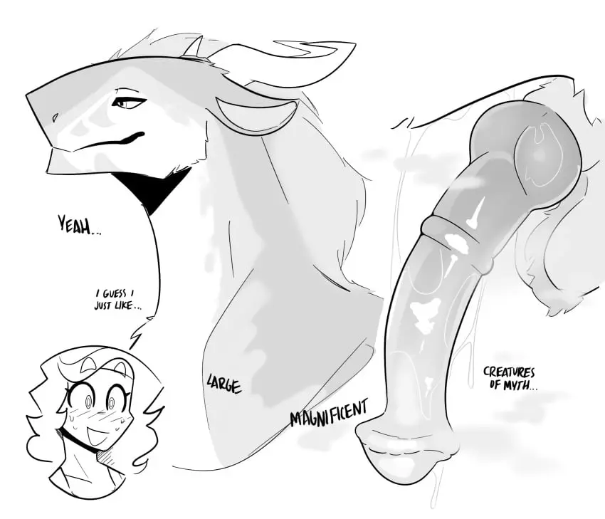 Image blush,female,hi_res,human,male,penis,sweat,duo,balls,hair,male/female,size_difference,mythology,original_character,sweatdrop,black_and_white,monochrome,genital_fluids,flaccid,bodily_fluids,fur,genitals,mammal,dialogue,horn,glistening,glistening_genitalia,scalie,animal_genitalia,animal_penis,knot,mythological_creature,dragon,mythological_scalie,feral,equine_genitalia,furred_dragon,furred_scalie,equine_penis,hybrid_genitalia,hybrid_penis,knotted_equine_penis,glistening_penis,musk,ears_back,pivoted_ears,mane,ellipsis,furry_balls,averysweatyboy,irena_(averysweatyboy)