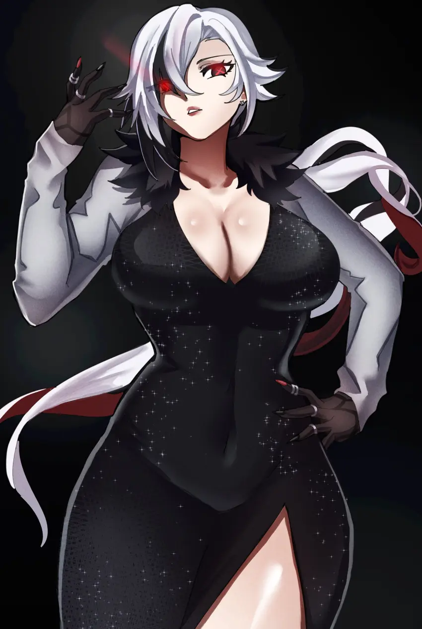 Image 1girls,big_breasts,breasts,female,large_breasts,red_eyes,voluptuous,wide_hips,cleavage,huge_breasts,dress,busty,curvy,curvy_body,curvy_female,curvy_figure,genshin_impact,hand_on_hip,curvaceous,arlecchino_(genshin_impact),ceroccb