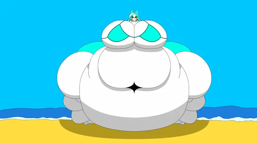 Image 1girls,female,female_only,solo,bikini,furry,female_focus,thick_thighs,thighs,wide_hips,beach,anthro,furry_female,chubby,chubby_female,fat,overweight,overweight_female,obese,ssbbw,obese_female,glitch_productions,smg4,unrealistic_proportions,exposed_fat_belly,karen_(smg4),karen_katphish