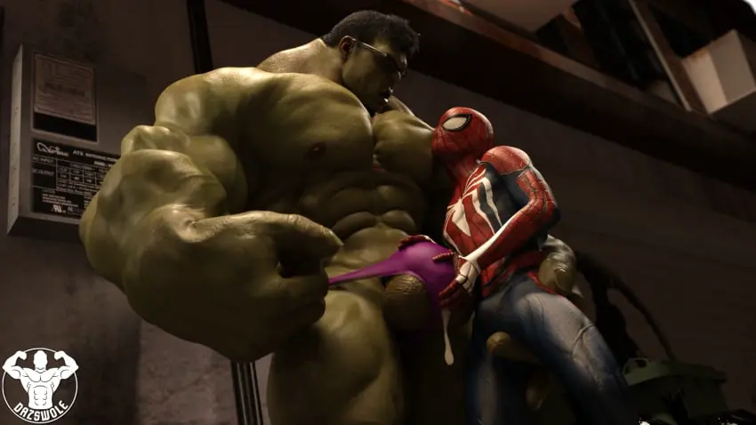 Image clothing,human,nipples,cum,cum_drip,male,nude,penis,underwear,2021,big_penis,muscular,muscular_male,2boys,male/male,male_only,yaoi,balls,size_difference,completely_nude,green_skin,gay,3d,bara,bulge,male_nipples,big_balls,completely_nude_male,tight_clothing,thong,green_body,3d_model,bulge_through_clothing,marvel,marvel_comics,peter_parker,spider-man,spider-man_(series),hulk_(series),green-skinned_male,hulk,dazswole