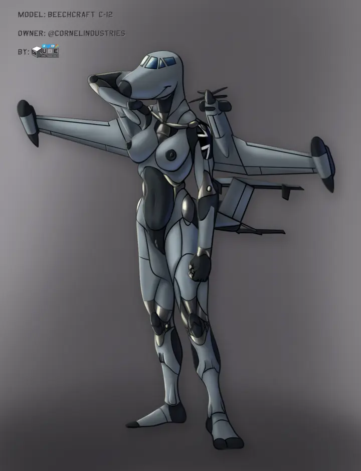 Image breasts,female,nipples,solo,pussy,tail,solo_focus,wings,genitals,grey_body,machine,robot,vehicle,living_machine,solo_in_panel,aircraft,airplane,aeromorph,beechcraft_c-12,drqube