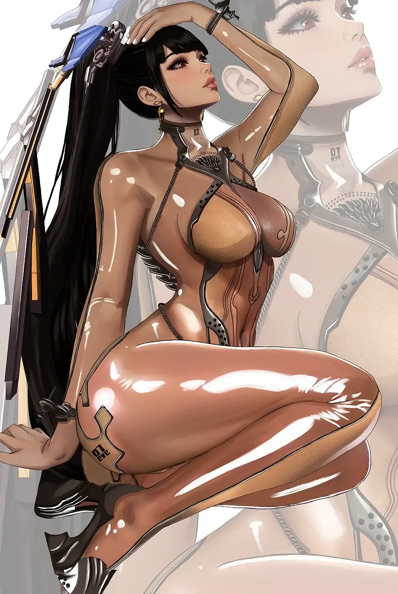 Image 1girls,breasts,brown_eyes,female,female_only,highres,large_breasts,light-skinned_female,light_skin,long_hair,simple_background,solo,very_long_hair,black_hair,ass,earrings,headgear,nose,solo_female,2d,lips,pinup,high_heels,tight_clothing,impossible_clothes,straight_hair,covered_navel,2d_(artwork),bodysuit,eve_(stellar_blade),stellar_blade,asian,asian_female,high_ponytail,full_body,fully_clothed,arm_up,white_nails,realistic_breast_size,arm_behind_back,skin_tight,looking_up,pink_lips,character_name,shiny_clothes,no_sex,impossible_bodysuit,zoom_layer,female_protagonist,questionable,brown_bodysuit,skin_suit_(stellar_blade),realistic_proportions,character_in_background,hand_on_own_head,kittymiya