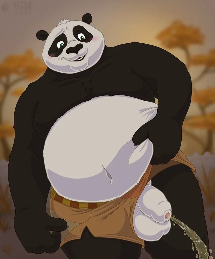 Image hi_res,male,penis,anthro,genital_fluids,bodily_fluids,genitals,bear,overweight,peeing,overweight_male,dreamworks,giant_panda,urine,watersports,kung_fu_panda,urine_stream,pissing,urination,urinating,master_po_ping,urinating_male,po,moonestone