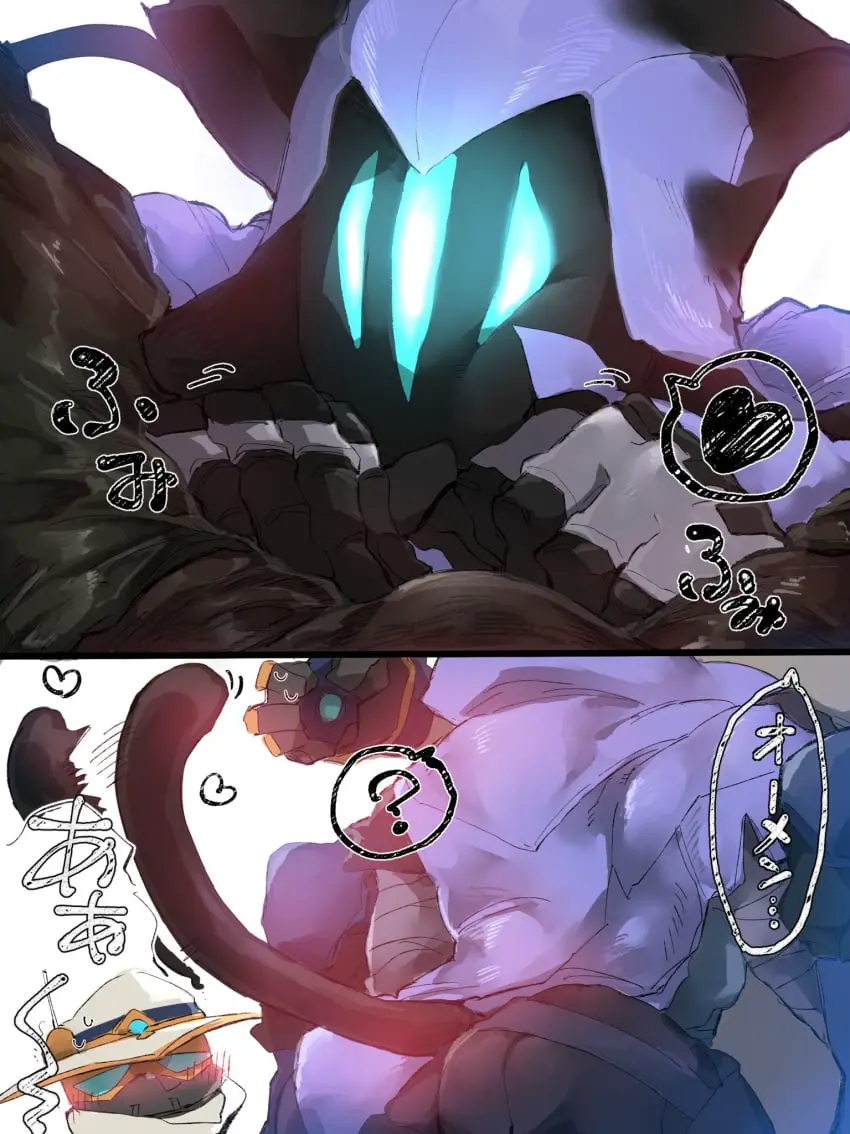 Image clothed,male,ass,faceless_male,cat_ears,2boys,male_only,gay,cat_tail,bulge,ass_focus,male_focus,fully_clothed,mask,valorant,faceless_character,omen_(valorant),masked_male,masked,cypher_(valorant)