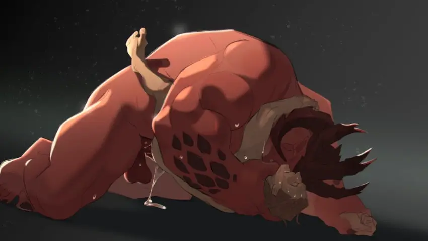 Image highres,male,nude,sweat,sex,thighs,uncensored,erection,dark-skinned_male,dark_skin,muscular,muscular_male,horns,2boys,anal,male_only,yaoi,size_difference,nail_polish,demon_boy,brown_hair,bara,multiple_boys,from_side,interspecies,fat_male,scales,male_focus,full_body,boner,fat,mating_press,baldur's_gate_3,baldur's_gate,profile,curled_horns,dungeons_&_dragons,sweetcherub,raphael_(baldur's_gate),yurgir