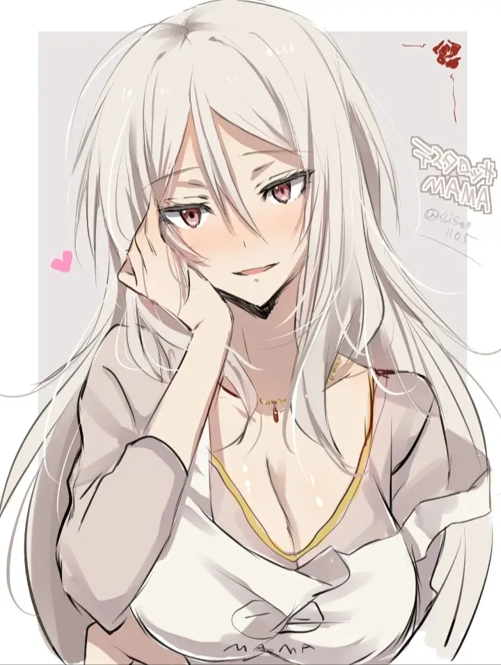 Image big_breasts,breasts,female,red_eyes,white_hair,flustered,necklace,tensei_shitara_slime_datta_ken,that_time_i_got_reincarnated_as_a_slime,testarossa_(tensei_shitara_slime_datta_ken)