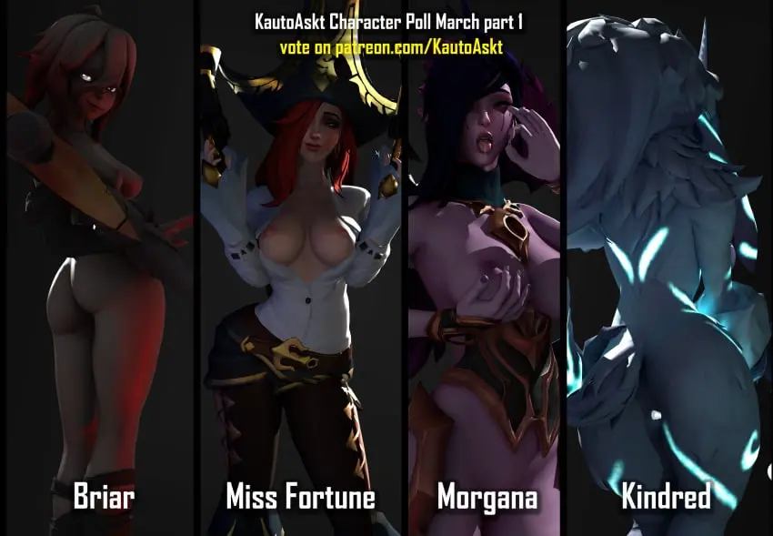 Image big_breasts,breasts,female,female_only,nipples,white_hair,red_hair,furry,ass,big_ass,female_focus,feet,orange_hair,huge_breasts,naked,angel,purple_hair,3d,ass_focus,makeup_running,league_of_legends,briar_(league_of_legends),goth,goth_girl,kindred,lamb_(league_of_legends),miss_fortune,league_of_legends:_wild_rift,4girls,morgana,kautoaskt