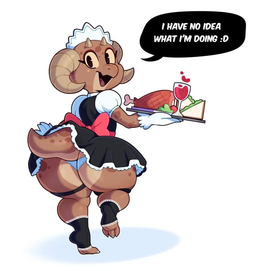 Image 1girls,female,solo,ass,big_butt,tagme,cute,maid,waitress,dragon,kobold,ass_cleavage,butt_crack,somescrub,piko_(simplifypm),simplifypm,the_simplifypm-verse